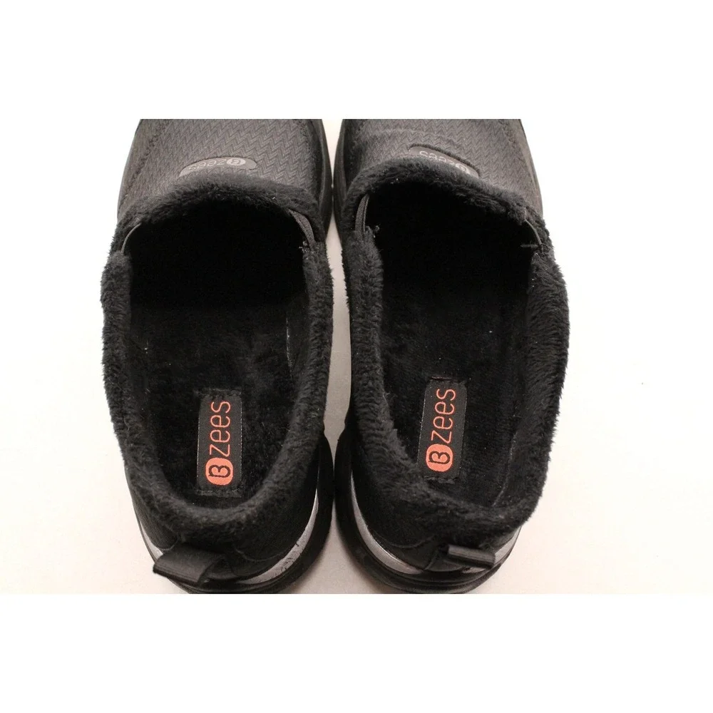 Bzees Women's 10M US Paradise Faux Fur Insulated Washable Slip-ons Sneaker Black